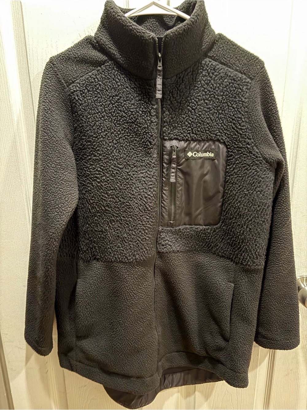 Columbia Black Sherpa Full-Zip Fleece Jacket, Women's M, Like new